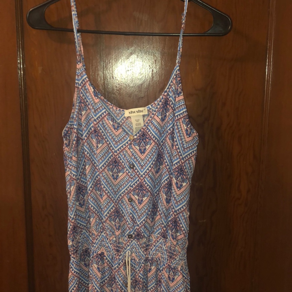 Tribal print maxi dress with 3 slits on end